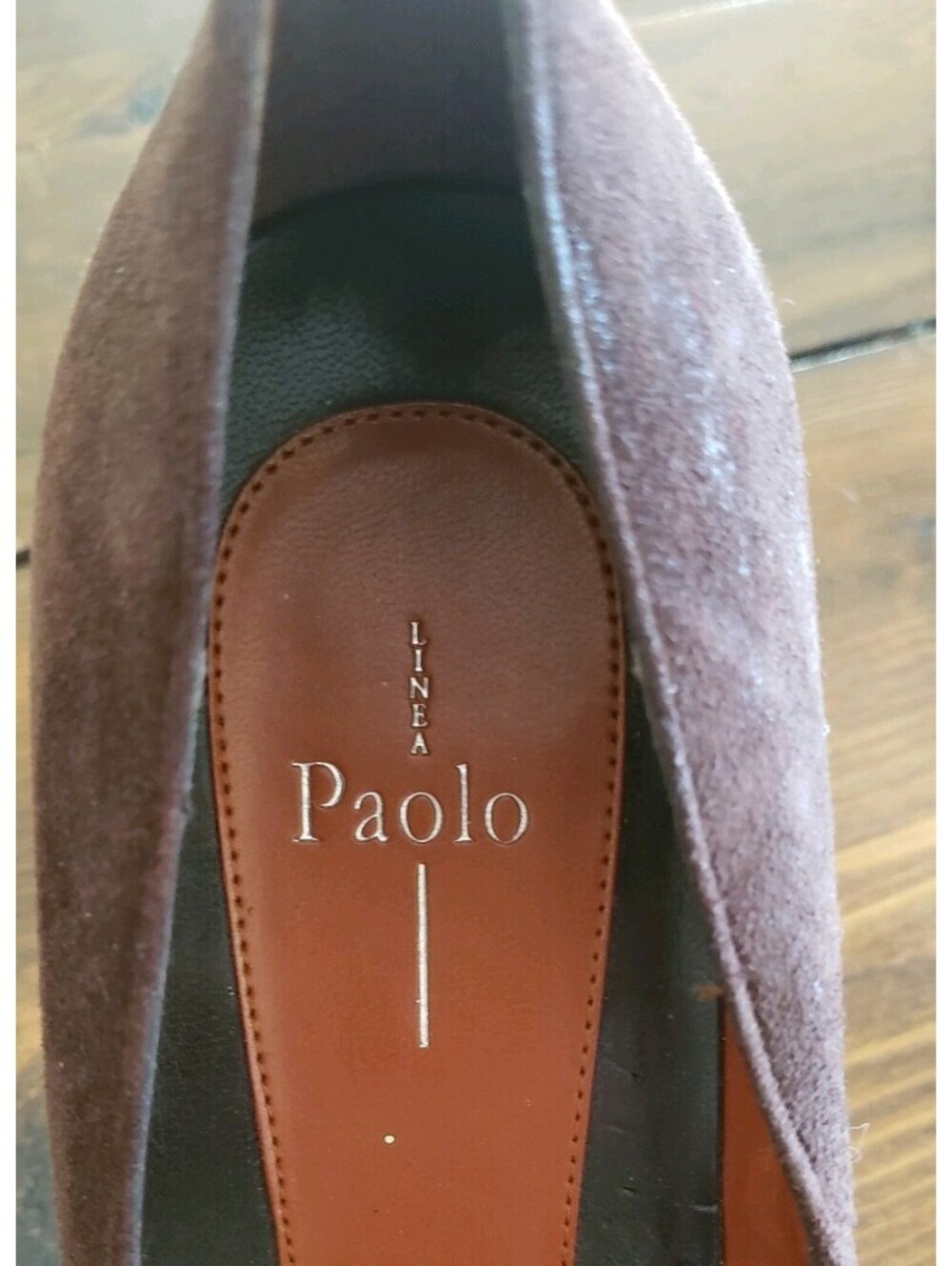 Classic High Heels Brown Suede Pumps Chocolate 4in. Size 9.5M from LINEA PAOLO